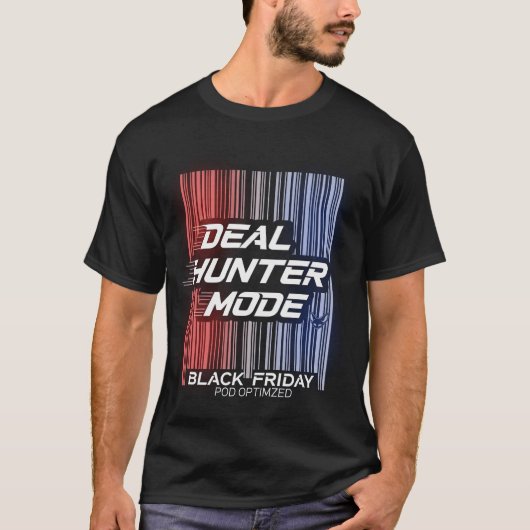 Deal Hunter-modus – Black Friday-barcodeontwerp T-shirt (Voorkant)