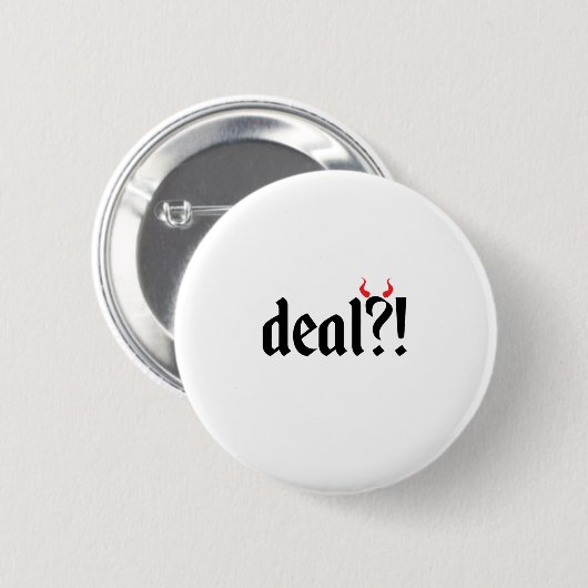 deal met duivel ronde button 5,7 cm (Voorkant /achterkant)