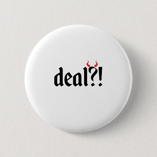 deal met duivel ronde button 5,7 cm (Voorkant)