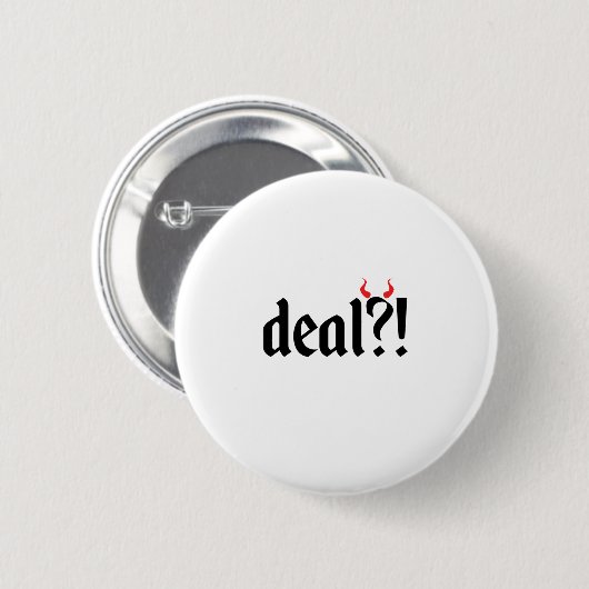 deal met duivel ronde button 5,7 cm (Voorkant /achterkant)