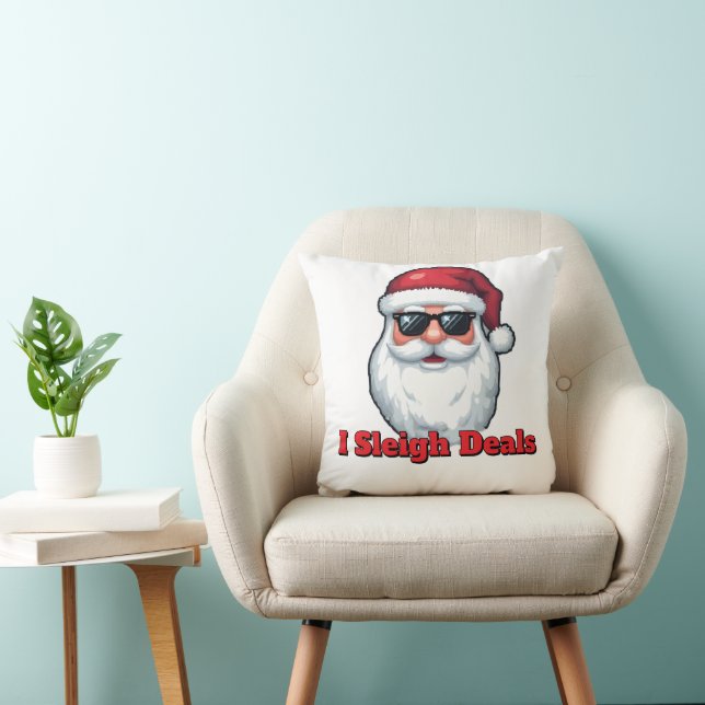 Deal Slaying Santa Claus Funny Holiday Shopping  Kussen (Stoel)