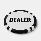 Dealer Eenvoudige Zwart Wit Tekst Poker Chips (Enkel)