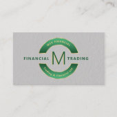 Dealer Handelaar Groen Goud Monogram Professioneel Visitekaartje (Voorkant)