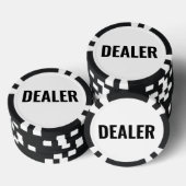 Dealer Simple Black White Text Poker Chips (Opstapeling)