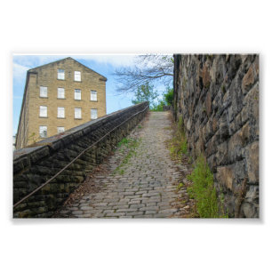 Dean Clough Cobblestone Climb - De geest van Brand Foto Afdruk