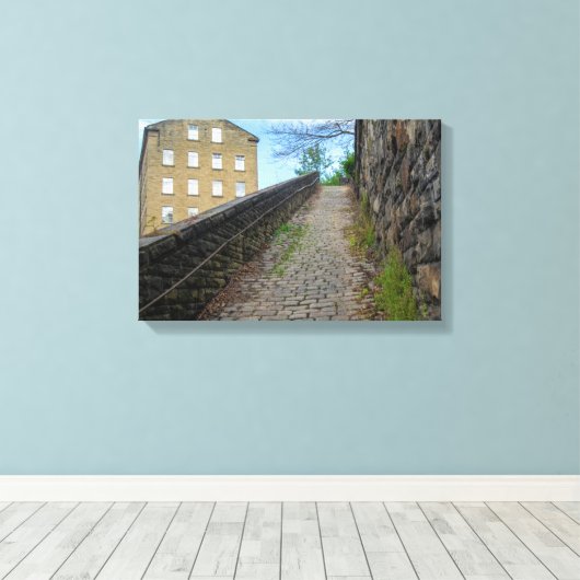Dean Clough Cobblestone Klimroute - Brandt's Spiri Canvas Afdruk (Insitu (Houten vloer))