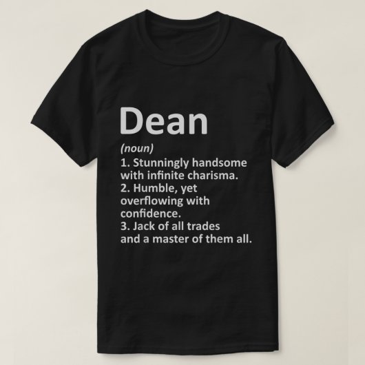 DEAN Definition Personal Name Funny Birthday G T-shirt (Design voorkant)
