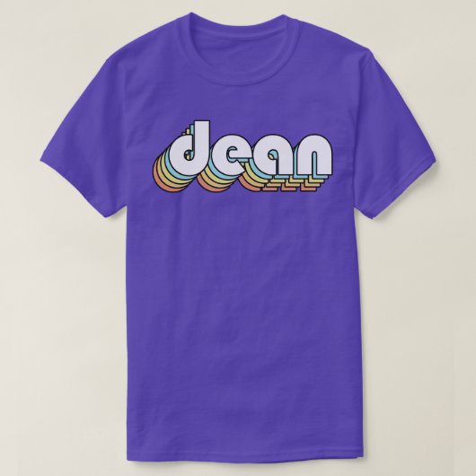 Dean Retro Rainbow Typography Vervaagde stijl T-shirt (Design voorkant)