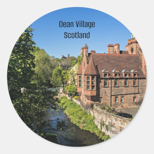 Dean Village Schotland Ronde Sticker (Voorkant)