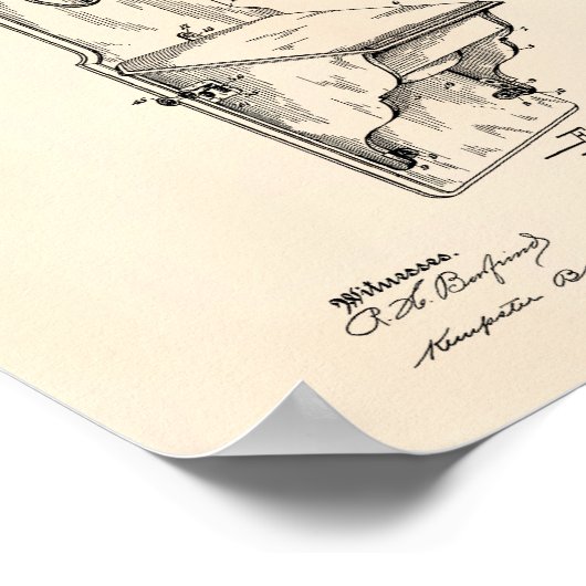 Dean Wall Telefoon 1907 Patent Art Old Peper Poster (Hoek)