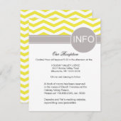 Deandra Chic Chevron - Opvanggegevens | geel Informatiekaartje (Voorkant / Achterkant)