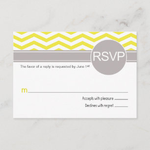 Deandra Chic Chevron RSVP   geel Kaartje