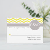 Deandra Chic Chevron RSVP | geel Kaartje (Staand voorkant)