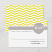 Deandra Chic Chevron RSVP | geel Kaartje (Voorkant / Achterkant)