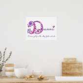 Deanna initiële D doe-humst kunst naam betekenis Poster (Keuken)