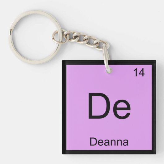 Deanna Name Chemistry Element Periodic Table Sleutelhanger (voorkant)