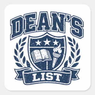 Dean's List – Academische Prestatie Universiteit Vierkante Sticker