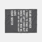 Dear Brother I Tried To Find The Present Funny Sis Fleece Deken (Voorkant (Horizontaal))