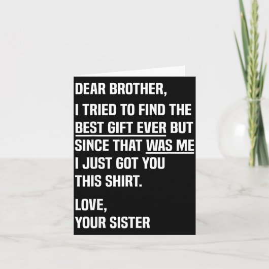 Dear Brother Quote Funny Sibling Humor Joke From S Kaart (Voorkant)