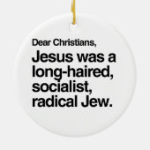 DEAR CHRISTIANS JESUS WAS EEN JEW KERAMISCH ORNAMENT (Achterkant)