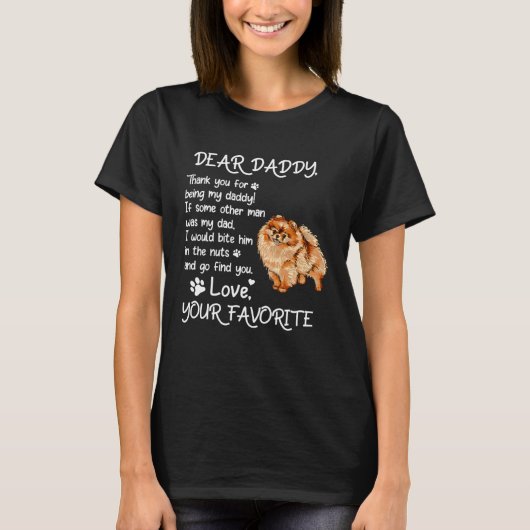 Dear Daddy Pomeranian Dog Dad Father s Day T-shirt (Voorkant)