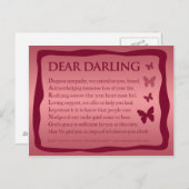 Dear Darling (Acrostic) Briefkaart (Voorkant / Achterkant)