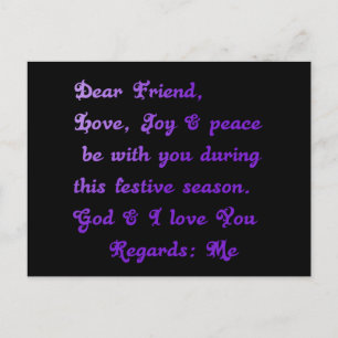 "Dear Friend" feestelijke seizoensgroet Briefkaart