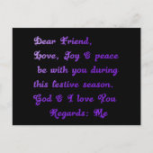 "Dear Friend" feestelijke seizoensgroet Briefkaart (Voorkant)
