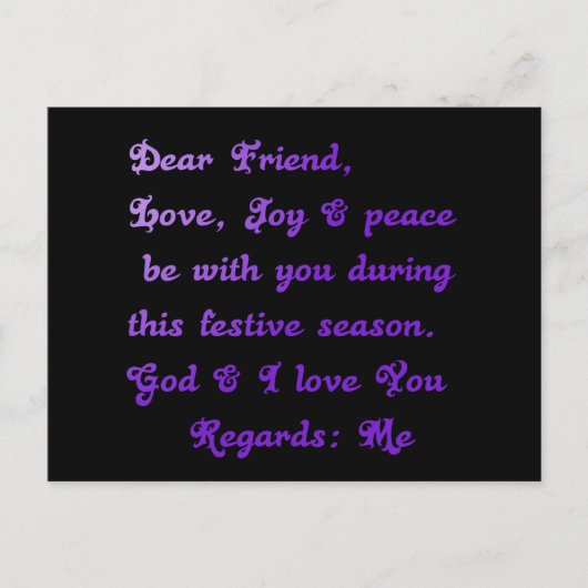 "Dear Friend" feestelijke seizoensgroet Briefkaart (Voorkant)