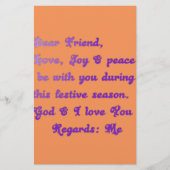 "Dear Friend" feestelijke seizoensgroet Briefpapier (Voorkant)