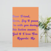 "Dear Friend" feestelijke seizoensgroet Briefpapier (Staand voorkant)