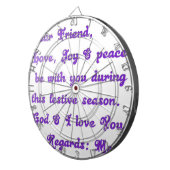 "Dear Friend" feestelijke seizoensgroet Dartbord (Voorkant Rechts)