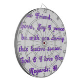 "Dear Friend" feestelijke seizoensgroet Dartbord (Voorkant Links)