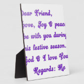 "Dear Friend" feestelijke seizoensgroet Fotoplaat (Zijkant)