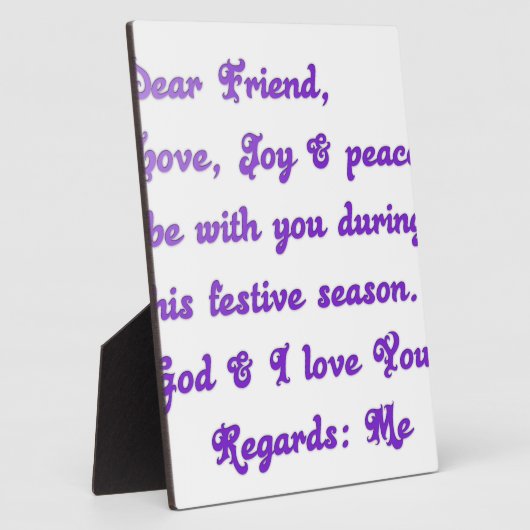 "Dear Friend" feestelijke seizoensgroet Fotoplaat (Zijkant)