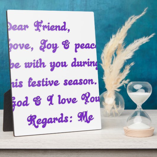 "Dear Friend" feestelijke seizoensgroet Fotoplaat (Zijkant)