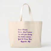 "Dear Friend" feestelijke seizoensgroet Grote Tote Bag (Voorkant)