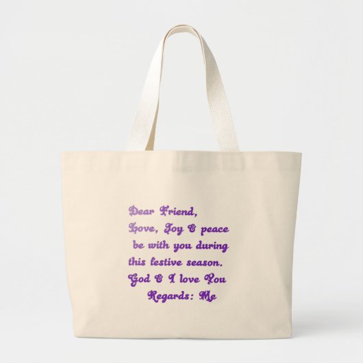 "Dear Friend" feestelijke seizoensgroet Grote Tote Bag (Voorkant)