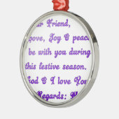 "Dear Friend" feestelijke seizoensgroet Metalen Ornament (Links)