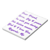 "Dear Friend" feestelijke seizoensgroet Notitieblok (Linkerzijde)