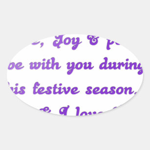 "Dear Friend" feestelijke seizoensgroet Ovale Sticker