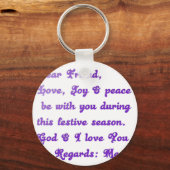 "Dear Friend" feestelijke seizoensgroet Sleutelhanger (Voorkant)