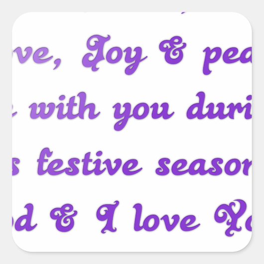 "Dear Friend" feestelijke seizoensgroet Vierkante Sticker (Voorkant)