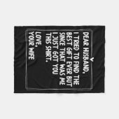 Dear Husband Matching Couples Style For Him And He Fleece Deken (Voorkant (Horizontaal))