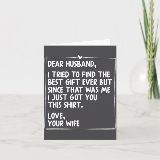 Dear Husband Matching Couples Style For Him And He Kaart (Voorkant)