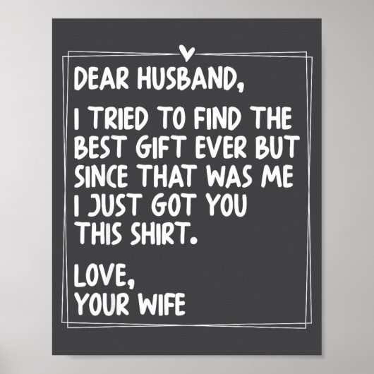 Dear Husband Matching Couples Style For Him And He Poster (Voorkant)