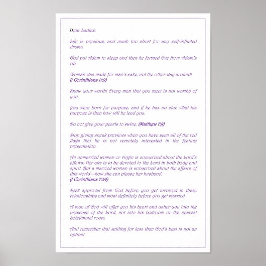 Dear Ladies - Poster  (Voorkant)