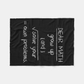 Dear Math Funny Quote Fleece Deken (Voorkant (Horizontaal))