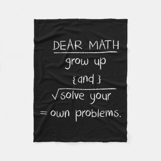 Dear Math Funny Quote Fleece Deken (Voorkant)