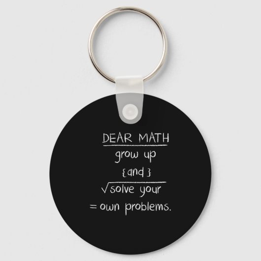 Dear Math Funny Quote Sleutelhanger (Voorkant)